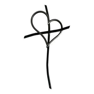 Handmade 16" Iron Wall Cross with Heart